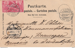 CARTOLINA POSTALE SVIZZERA 1900 10 TIMBRO LUZERN  (YK47 - Briefe U. Dokumente