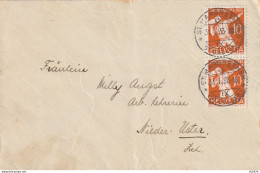 LETTERA SVIZZERA 1933 2X10 PRO JUVENTUTE TIMBRO NIEDERUSTER (YK61 - Briefe U. Dokumente