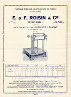 Châtelet - Fabrique D'instruments De Pesage - E. & F. Roisin & Cie - Advertising