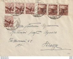LETTERA 1946 3X1,20+4X10 TIMBRO MASSA (YK224 - 1946-60: Storia Postale