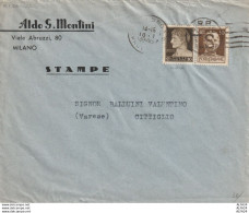 LETTERA 1946 LUOGOTENENZA 10 NOVARA+30 TIMBRO MILANO (YK178 - Storia Postale