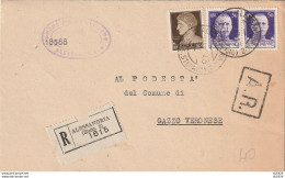 RACCOMANDATA 1943 RSI 2X50+10 TIMBRO ALESSANDRIA (YK382 - Storia Postale