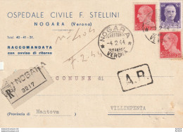 RACCOMANDATA 1944 RSI 50+2X20 TIMBRO NOGARA VERONA (YK370 - Storia Postale