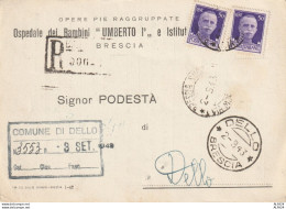 RACCOMANDATA 1943 RSI 2X50 TIMBRO DELLO BRESCIA (YK367 - Storia Postale
