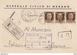 RACCOMANDATA 1943 RSI 3X30 TIMBRO MERANO BOLZANO (YK374 - Storia Postale
