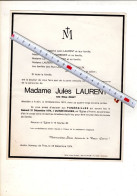 1998 DOODSBRIEF -  MADAME JULES LAURENT NEE ELISE REMY DECEDEE A AVELIN 1974 - Obituary Notices