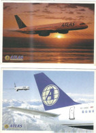 AIRLINE PUBLISHED ATLAS AIRWAYS 2 POSTCARDS - 1946-....: Moderne