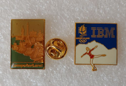 INFORMATIQUE COMPUTERLAND & IBM J.O. D'HIVER ALBERTVILLE  2 PIN'S   OOOO  192 - Computers