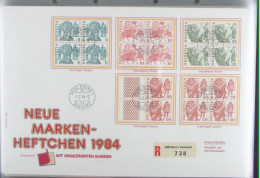 Switzerland 1984, Special Stempel Recommanded FDC, Volksbräuche, 4-Blocks-5x, Neue Markenheftchen 1984 - FDC