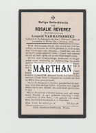 DOODSPRENTJE REVEREZ ROSALIE ECHTGENOTE VANHAVERBEKE OOSTNIEUWKERKE WATOU 1846 - 1915 - Todesanzeige