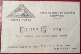 Marchand De Timbres Poste Louise Gilbert Rue Du Midi49Bruxelles Enveloppe  (stamp Dealer Cover Philatie Philately  COGH - Old Professions