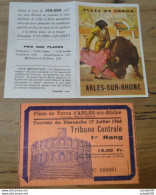 Programme + Ticket D'entrée, Corrida ARLES Du 17 Juillet 1966  ................. CL9-21 - Eintrittskarten