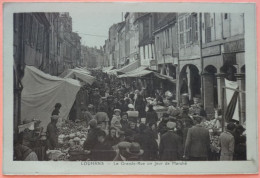 CARTE LOUHANS - 71 - LA GRANDE RUE UN JOUR DE MARCHE  -2 SCANS-18 - Louhans
