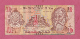 Honduras, 2014- 10 ( Diez ) Lempiras- Obverse Honduran Coat Of Arms At Right And Former Honduran President, - Honduras
