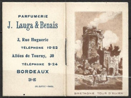 PETIT ALMANACH DE POCHE 1928 Parfumerie J.Lauga & Benais Bordeaux Format 6 X 4 Cm Bretagne Tour D'Elven - Small : 1921-40