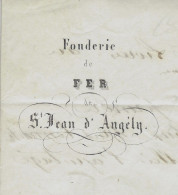 Lettre De Commande  1846 Fonderie De Fer Ornementation St Jean D’Angely Charente Maritime LeGendre Pour Rimbault Niort - 1800 – 1899