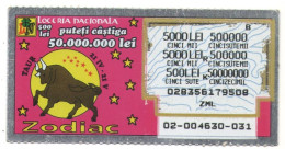 ZODIAC LOTTERY TICKET, TAURUS, No 02-004630-031,  ROMANIA - Lottery Tickets