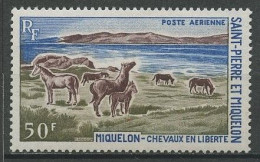SPM MIQUELON 1969 PA N° 44 ** Neuf MNH Superbe C 17 € Faune Chevaux En Liberté, à Miquelon Animaux - Unused Stamps