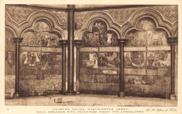 L239 England Chapter House Westminster Abbey Wall Arcades Paintings Postcard - Altri & Non Classificati
