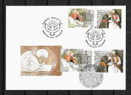RARE 2020 Joint Slovakia And Poland, MIXED FDC SLOVAKIA WITH BOTH STAMPS/TABS: 100th Anniversary Pope John Paul II - Joint Issues