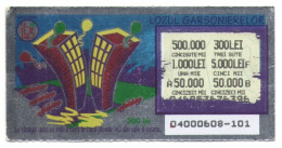 STUDIO APARTMENT LOTTERY TICKET,  BLOCKS, CARS,  No 04000608-101,  ROMANIA - Lottery Tickets