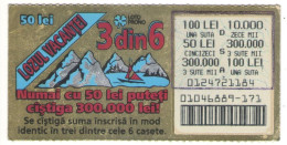 HOLIDAY LOTTERY TICKET, MOUNTAINS, LAKE, BOAT, No.01046889-171,  ROMANIA - Lottery Tickets
