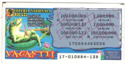 HOLIDAY LOTTERY TICKET, FROG, LAKE, No.17-010884-138,  ROMANIA - Lottery Tickets