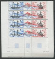 TAAF 1989 PA N° 106A ** ( 105/106 ) Bloc De 4 Coin Daté Neuf MNH Superbe C 42 € Bateaux La Curieuse Sailboat Transports - Luftpost