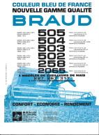 Publicite Brochure Moissonneuse BRAUD  258 502 503 504 505 2065 - Pubblicitari