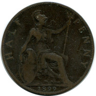 HALF PENNY 1899 UK GRANDE-BRETAGNE GREAT BRITAIN Pièce #AZ649.F.A - C. 1/2 Penny