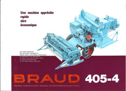 Publicite Brochure Moissonneuse BRAUD  405.4 TRACTEUR AGRICULTURE - Pubblicitari
