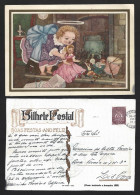 Entire Christmas Card 1942. Toys. Banquets. Drum. Flute. Happy Holidays. Volledige Kerstkaart 1942. Speelgoed. Banketten - Kerstmis