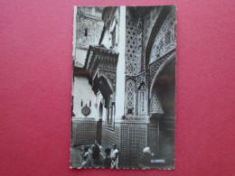 CPSM PHOTO GLACEE FEZ FES  ZAOUIA DE SIDI AHMED EL TIJANI   ANIMEE  ENFANTS  NON VOYAGEE - Fez