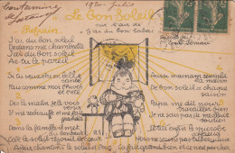 CPA - POSTAL  REFRAIN LE BON SOLEIL CIRCULADA A BARCELONA - 1920 - Schools