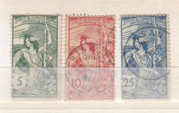 3 Timbres Suisse  Jubile De L'union Postale Universelle N° 77  N° 78  N° 79   Switzerland - Gebraucht