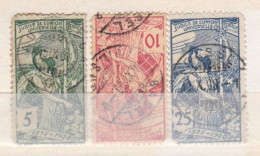 3 Timbres Suisse  Jubile De L'union Postale Universelle N° 77  N° 78  N° 79   Switzerland - Gebraucht