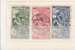 3 Timbres Suisse  Jubile De L'union Postale Universelle N° 77  N° 78  N° 79   Switzerland - Gebraucht