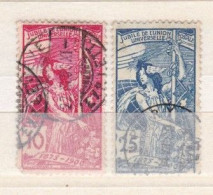 7 Timbres Suisse  Jubile De L'union Postale Universelle   N° 78  N° 79   Switzerland - Gebraucht