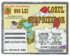 SURPRISES LOTTERY TICKET,  LOT OF COINS,  No 01-054619-295,  ROMANIA - Lottery Tickets