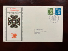 United Kingdom 1975 - Elizabeth II 6 1/2p, 8 1/2p FDC Wales, Cardiff - 1971-1980 Decimal Issues