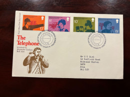 United Kingdom 1976 - Telephone Centenary FDC Stamps Set Philatelic Bureau Edinburgh - 1971-1980 Decimal Issues