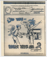 V-Mail To USA 1945 ( With Envelope ) No Letter - No Mail - Did You Break Your Arm Again ? - WW1
