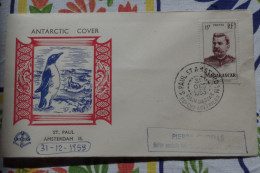 7-199 TAAF FAAT Madagascar 1953 Navire Saint Marcouf 3e Mission St Paul Amsterdam Soissons Via Tananarive 10/1/54 - ...-1955 Vorphilatelie