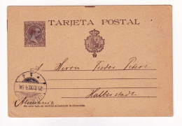 Tarjeta Postal 1900 Casetas España Espagne Halberstadt Deutschland Entero Postal Alfonso XIII Comunicaciones 10 Centimos - 1850-1931