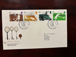 United Kingdom 1977 - Racket Sports FDC Stamps Set Philatelic Bureau Edinburgh - 1971-1980 Decimal Issues