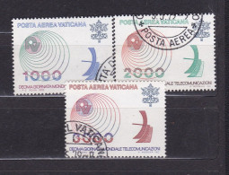 1978 Vaticano Vatican AEREA TELECOMUNICAZIONI, TELECOMMUNICATIONS, TÉLÉCOMMUNICATIONS Serie Di 3 Valori Usata, AIR MAIL - Luftpost