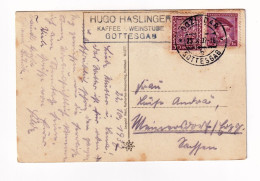 Post Card 1937 Gottesgab Boží Dar Czech Republic Hugo Haslinger Kaffee Weinstube Československo Czechoslovakia - Briefe U. Dokumente