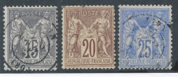 FA-366: FRANCE:  N°(66-67-38) Obl - 1876-1878 Sage (Typ I)