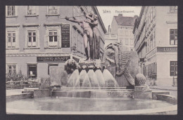 Postcard, Austria Vienna, Mozartbrunnen - Wien Mitte