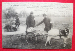 Ww1 Conchy Les Pots (60) Bouc Attelé Croix Rouge Pour Porter Rhum Aux Blessés éditeur Bilcocq Rollot Dos Scanné - Rotes Kreuz